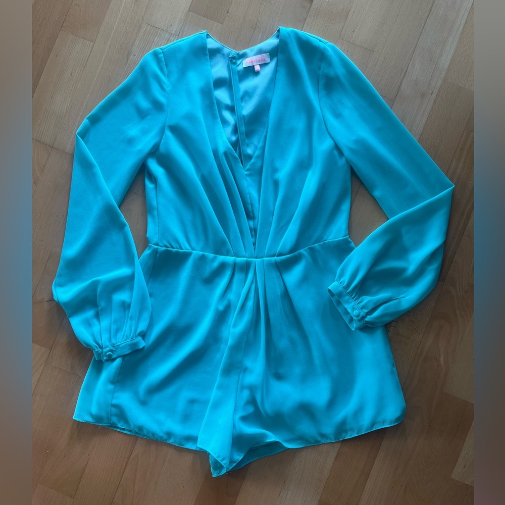 Long sleeve mint romper